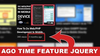 How to make Time Ago Feature Using Jquery Plugin - [hindi]