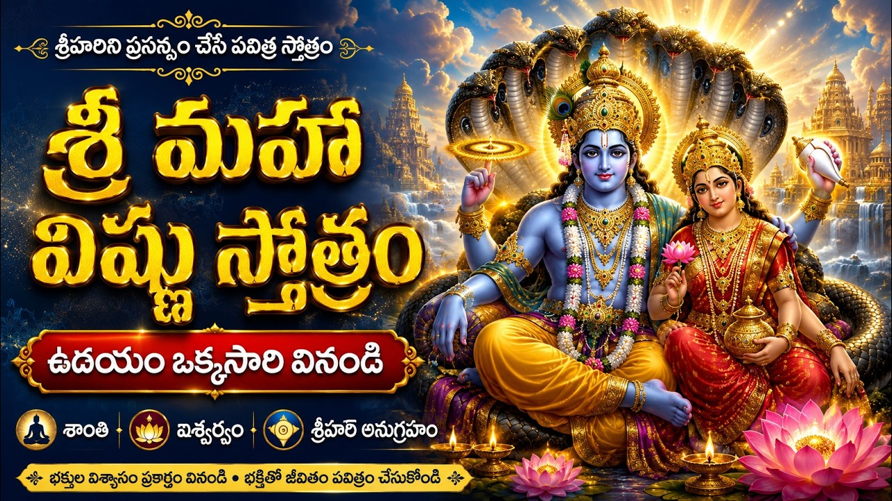 Sri Maha Vishnu Stotram | శ్రీ మహా విష్ణు స్తోత్రం | Powerful Sri Hari Stotram Telugu |Vishnu Prayer