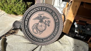 Carved  the USMC emblem using the @OnefinityCNC and @vectric on MDF.