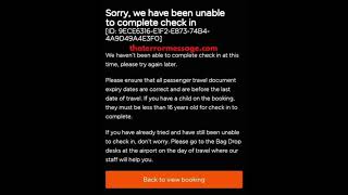 Unable to complete check in (Easy Jet)