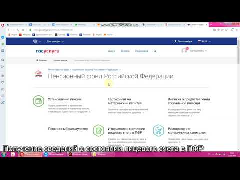 Получение сведений из ПФР о состоянии лицевого счета через сайт гос услуг