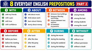 8 Everyday English Prepositions - Part 2