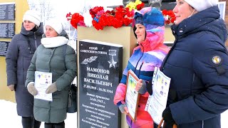 Открытие памятника  Н В Мамонову в парке ПАТРИОТ п Коноша 2021г