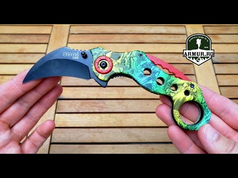 Karambit SOG Trident Green Briceag Unboxing Cs Go Knives pocket knife review