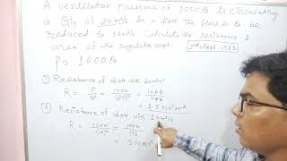 Ventilation Numerical 6- Area Of Regulator Resistance -For 1St 2Nd Class Manager Competency