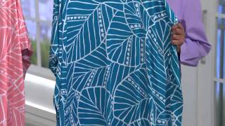 Joan Rivers Petite Length Leaf Print Jersey Knit Caftan