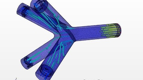 Pressure variation and flow of a 4 way nozzle in Star CCM+