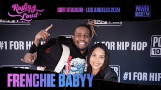 Contortionist Frenchie Babyy Backstage At Rolling Loud With Power 106 & Angie Of Brown Bag Mornings