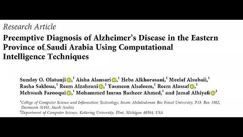 Preemptive Diagnosis of Alzheimer’s Disease Using ML - Part 2 (Paper Demo Series)