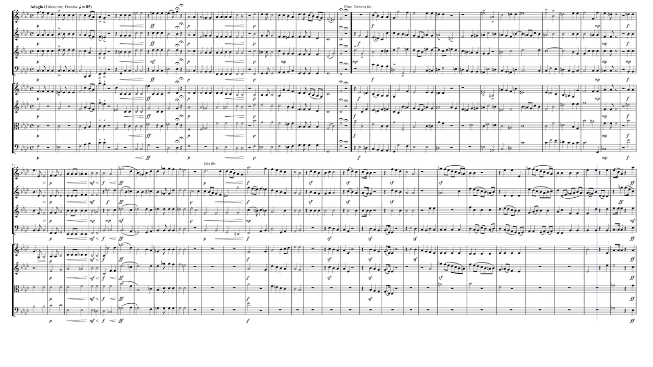 "Libera me II" in F Minor (WAB 22) for Winds & Strings