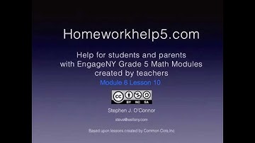 Grade 5 EngageNY Eureka Math Module 6 Lesson 10