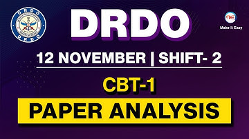 DRDO CEPTAM 10 2022 CBT- 1 Shift 2 Exam Analysis | DRDO CBT 1 Question Paper | DRDO 12 November