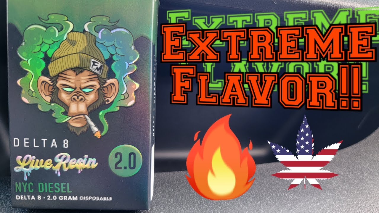 Обзор Flying Monkey NYC DIESEL 2 г Delta 8 Live Resin одноразового использования 💯🔥💚 (#∆8, 