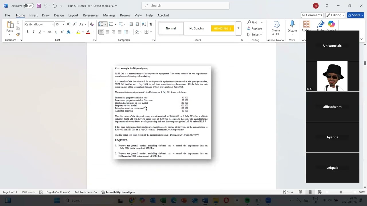 Non current asset held for sale IFRS 5