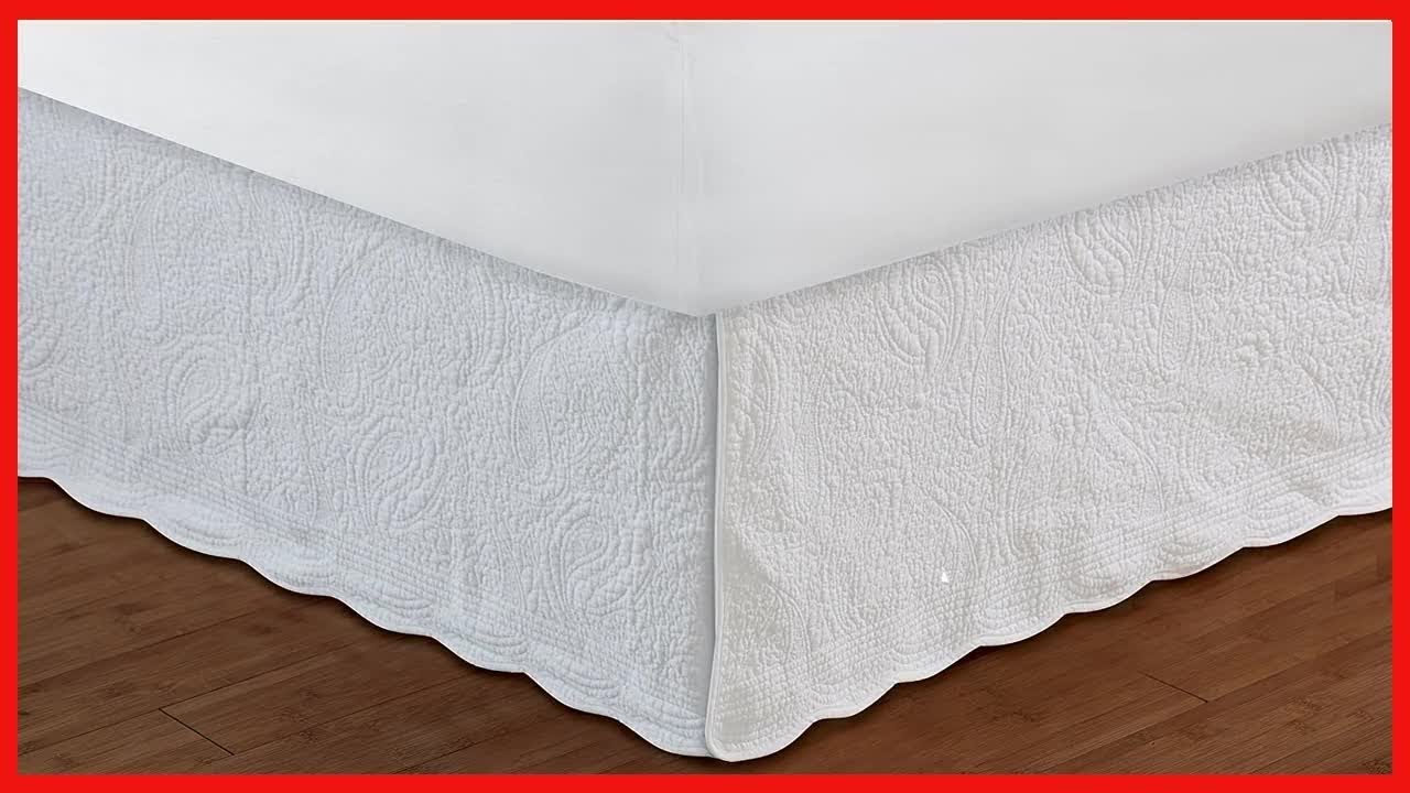 Greenland Home Paisley Quilted Bed Skirt, Queen, White HIP Shop YouTube