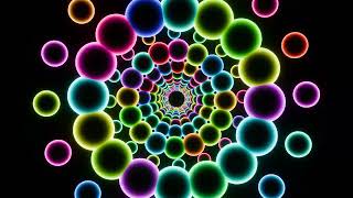 Neon Pulsing Balloon Circles in Seamless VJ Loops