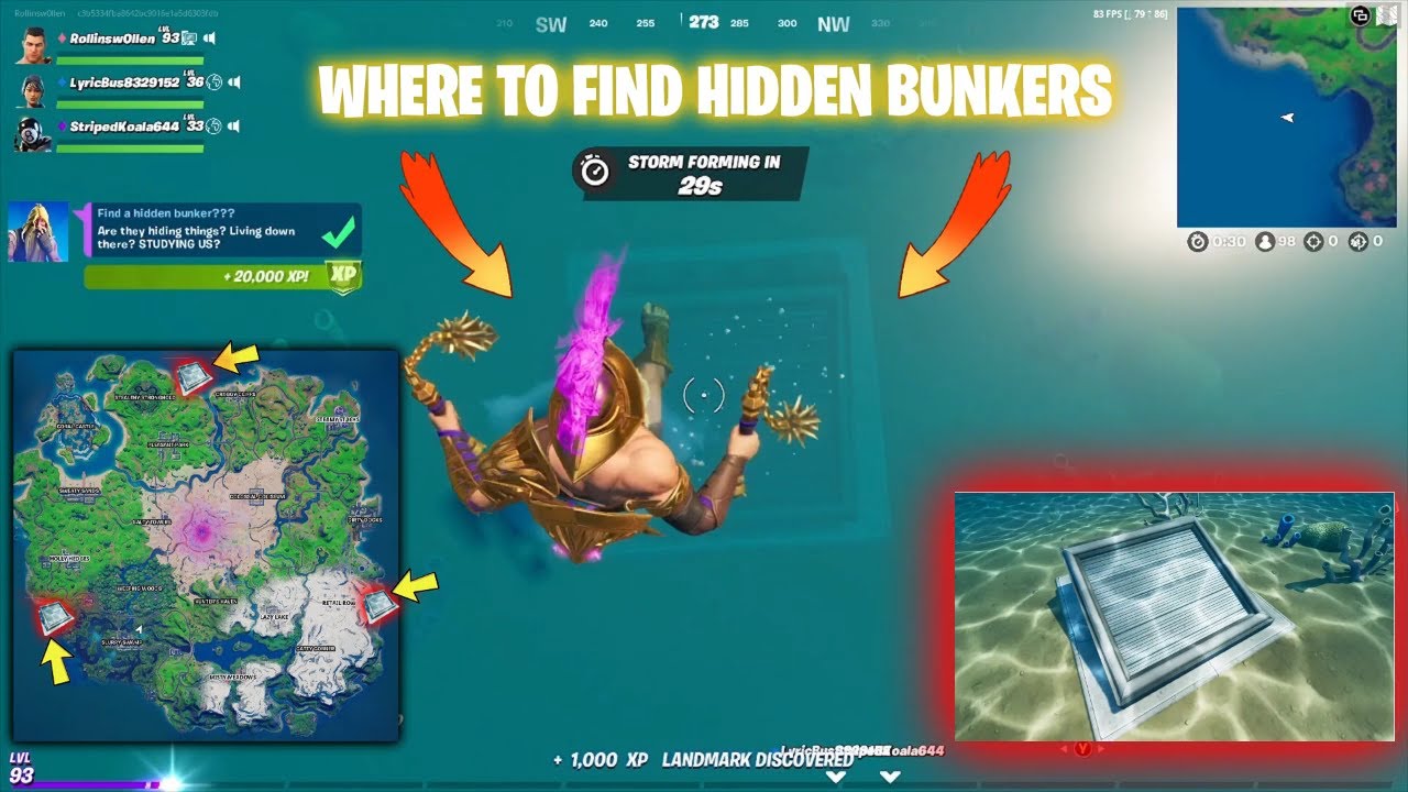 Fortnite : Where To Find A Hidden Bunker (All 3 Locations)