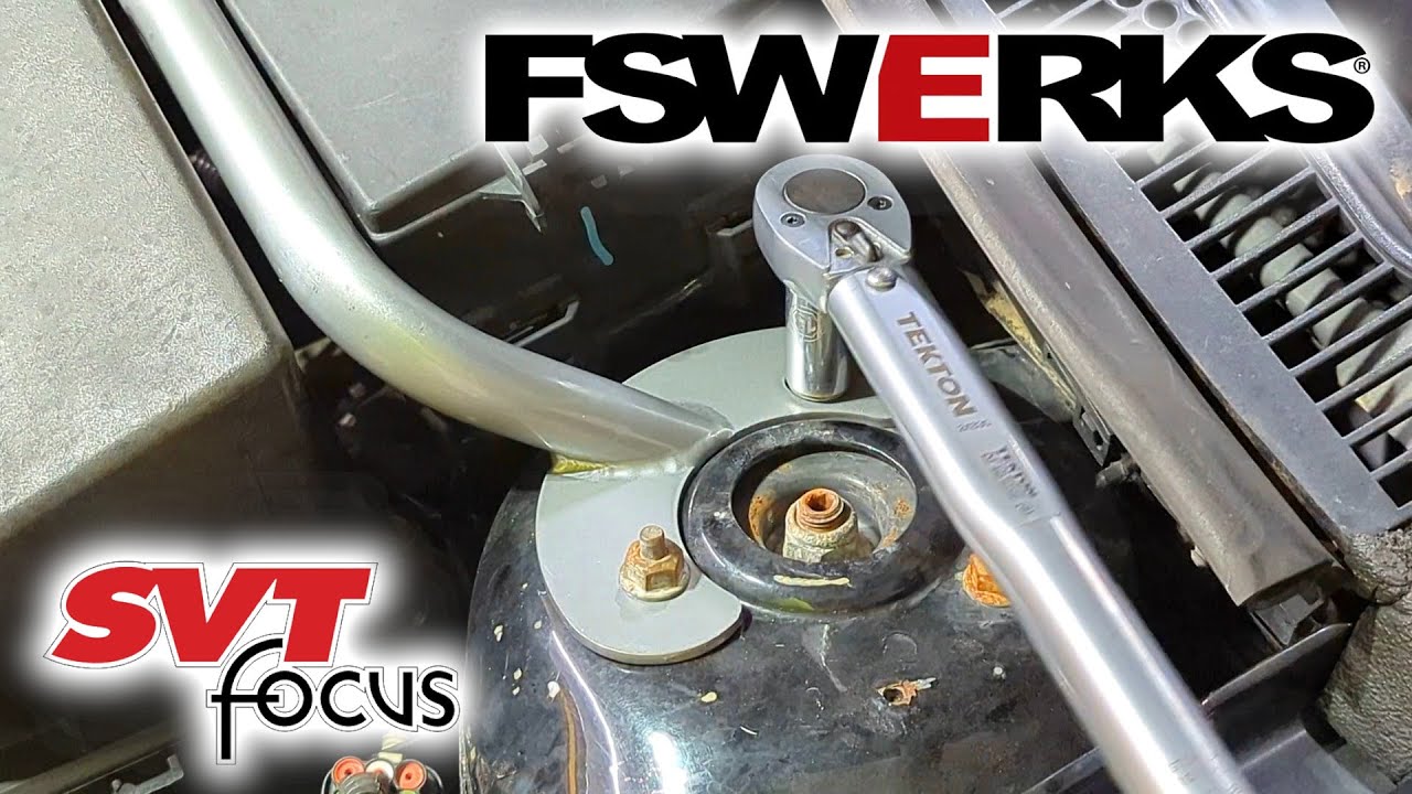 FSWERKS Strut Bar Installation on an SVT Focus (FS0300) YouTube