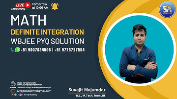 Math Definite Integration WBJEE Previous Year Question Solution | Suvajit Academy #wbjee