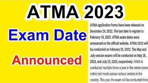 ATMA Exam Date 2023 | ATMA Admit Card Full Details Updates | MDE