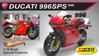 EP54. DUCATI 996 SPS DESMOQUATTRO 2000 - HOTWHEELS 1:10 SCALE MINIATURE MODEL WITH SPECIAL FEATURES