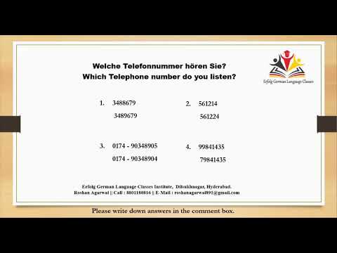 A1 Übung 5 Die Telefonnummern || The Telephone numbers exercise