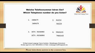 A1 Übung 5 Die Telefonnummern || The Telephone numbers exercise screenshot 1