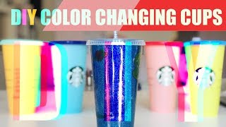 DIY Color Changing GLITTER Starbucks Cups