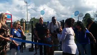 Leon Miller cuts ribbon at 2nd Lynn Haven splash pad