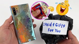 i got a gift🙈 how i restore samsung galaxy note 10  cracked for my big fan