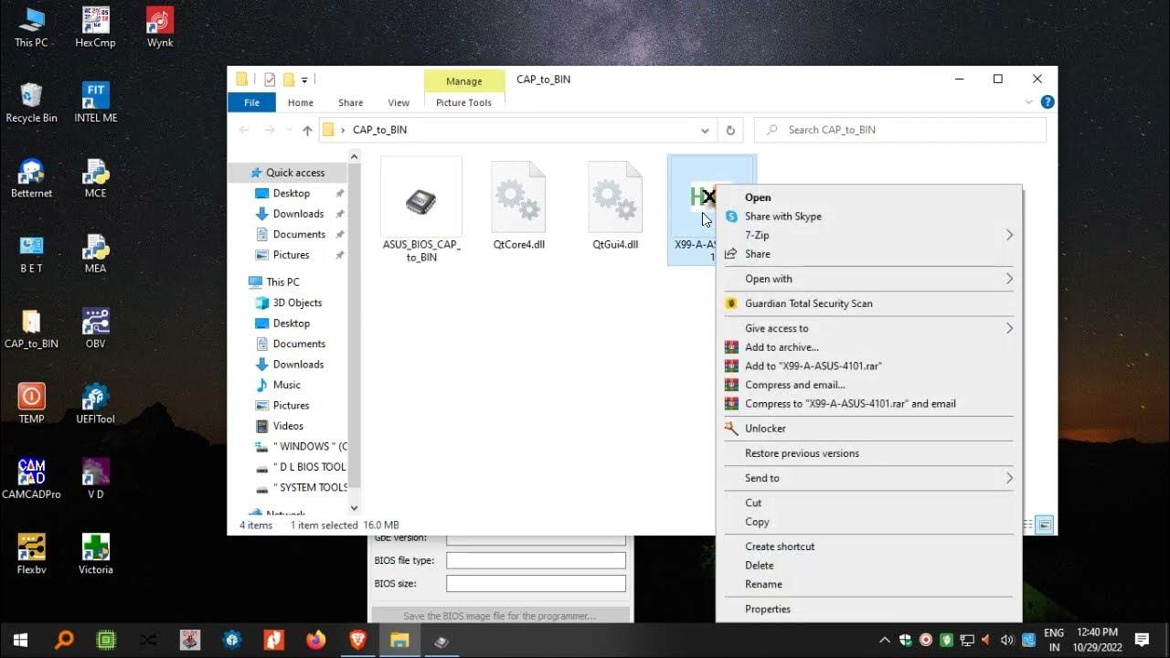 ASUS CAP TO BIN EXTRACTION YouTube