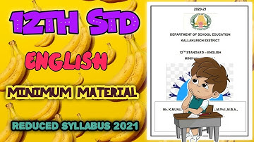 👨‍🎓👩‍🎓12th Std English 💞 CEO Public Exam Minimum Material✍ - 2021 ( Preparation ) 🤩