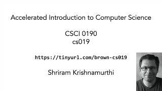 Welcome to cs019!
