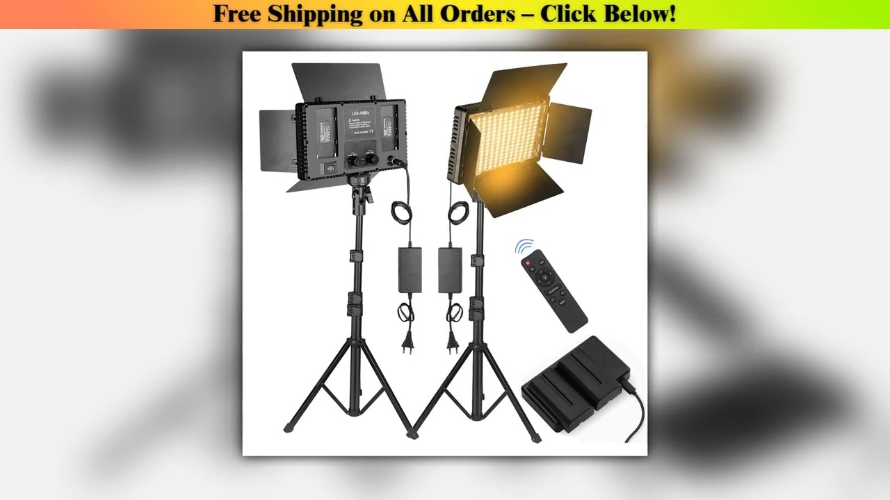Nagnahz U800+ LED Video Light Photo Studio Lamp Bi-Color 2500K-8500k Dimmable with Tripod Stand