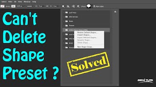 Solved: Can't delete shape preset in Photoshop | Photoshop Tutorial