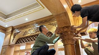 Mr.Van Woodworking Design Beautiful Wooden Decorate Living Room || Extremely Ingenious Worker Skills