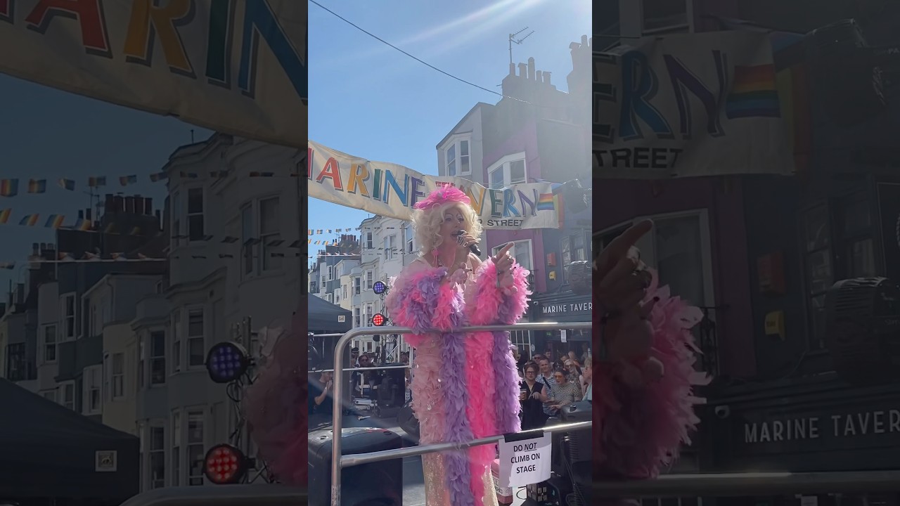 Drag Queen Show At Brighton Gay Pride 