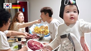 SUB) Cooking Korean Thanksgiving Day food with my Korean husband and cute baby Roa🍖
