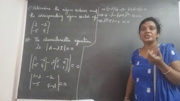 JNTU B.Tech M1 Maths. Eigen values and corresponding Eigen vectors of the given matrix order 2×2.