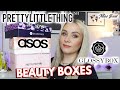 Unboxing beauty boxes  glossybox asos  pretty little thing beauty box july 2023  miss boux