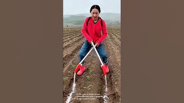 Gardening tool to plant seeds in a field