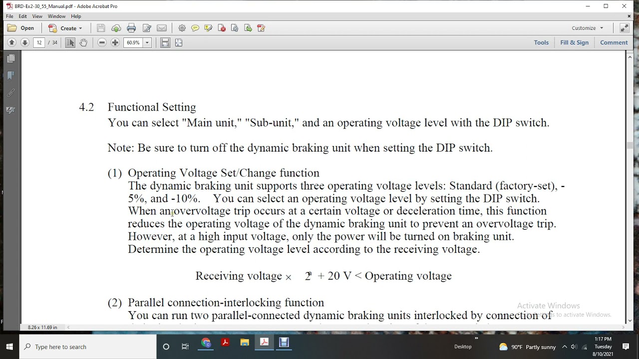 DYNAMIC BRAKING UNIT OPERATIONS MANUAL