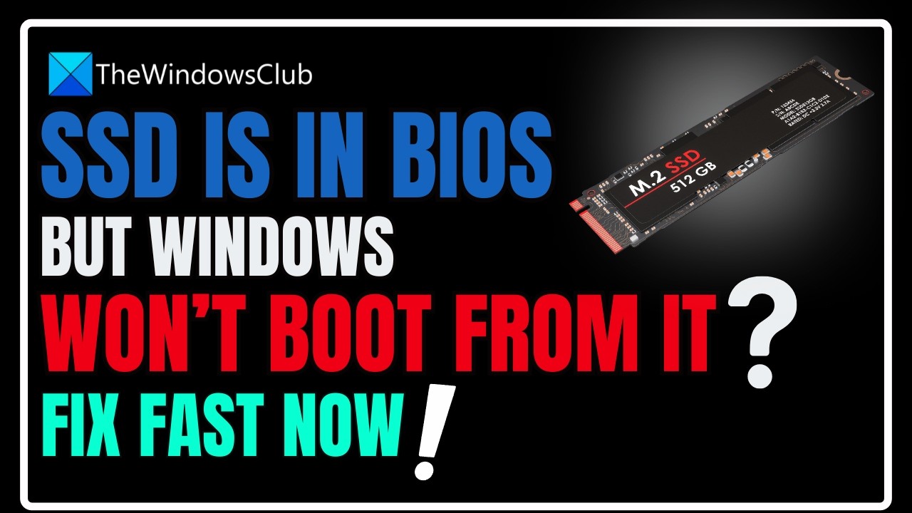 SSD is in BIOS, but Windows 11 won’t boot from it - YouTube