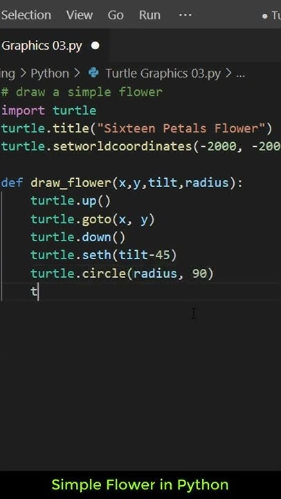 Draw a flower using turtle module in python #shorts - YouTube