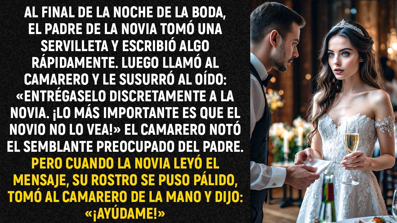Al final de la noche de la boda, el padre de la novia tomó una servilleta y escribió algo...