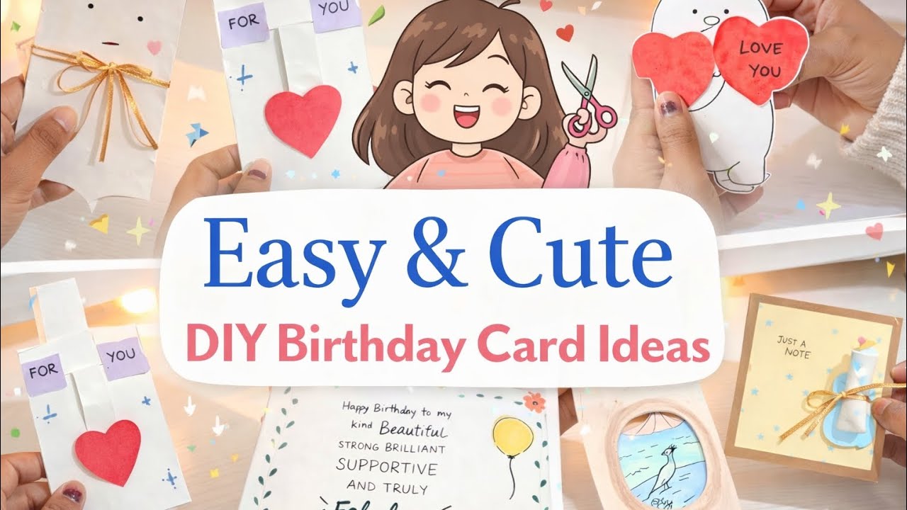 7 IDEAS | DIY BIRTHDAY CARD'S | ✨🩷CUTE & EASY Handmade CARDS IDEAS FOR BEGINNERS 🎂🩷✨