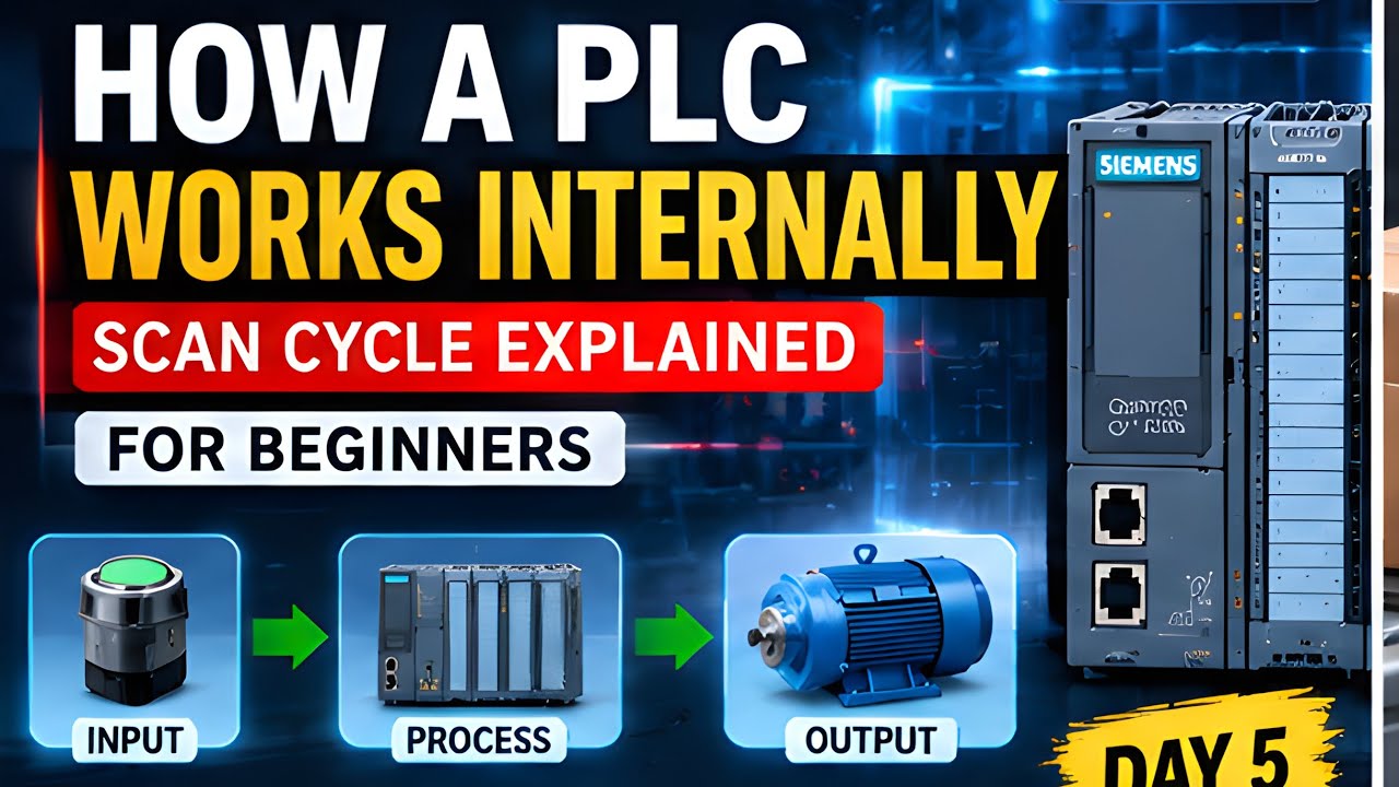 How a PLC Works Internally | PLC Scan Cycle Explained for Beginners #PLC #TIAportal #SiemensPLC (video lesson)