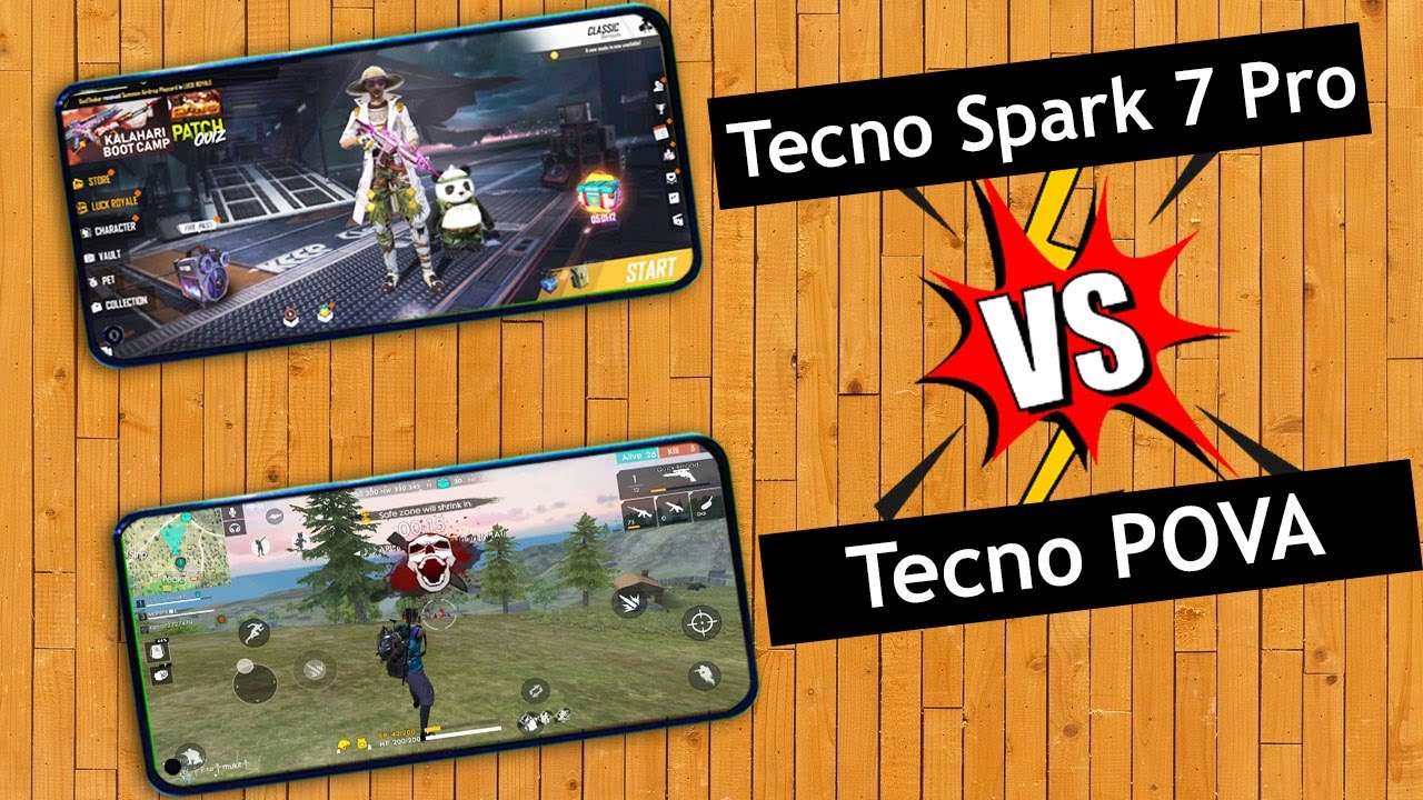 Tecno Spark 7 Pro vs Tecno POVA Free Fire Gaming Test Comparison | Phonebolee