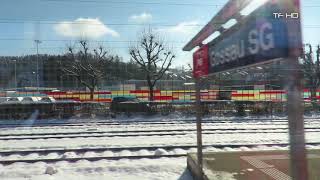 Zug Mitfahrt Gossau - Wasserauen , Gossau - Herisau , Train ride, Viagem de trem