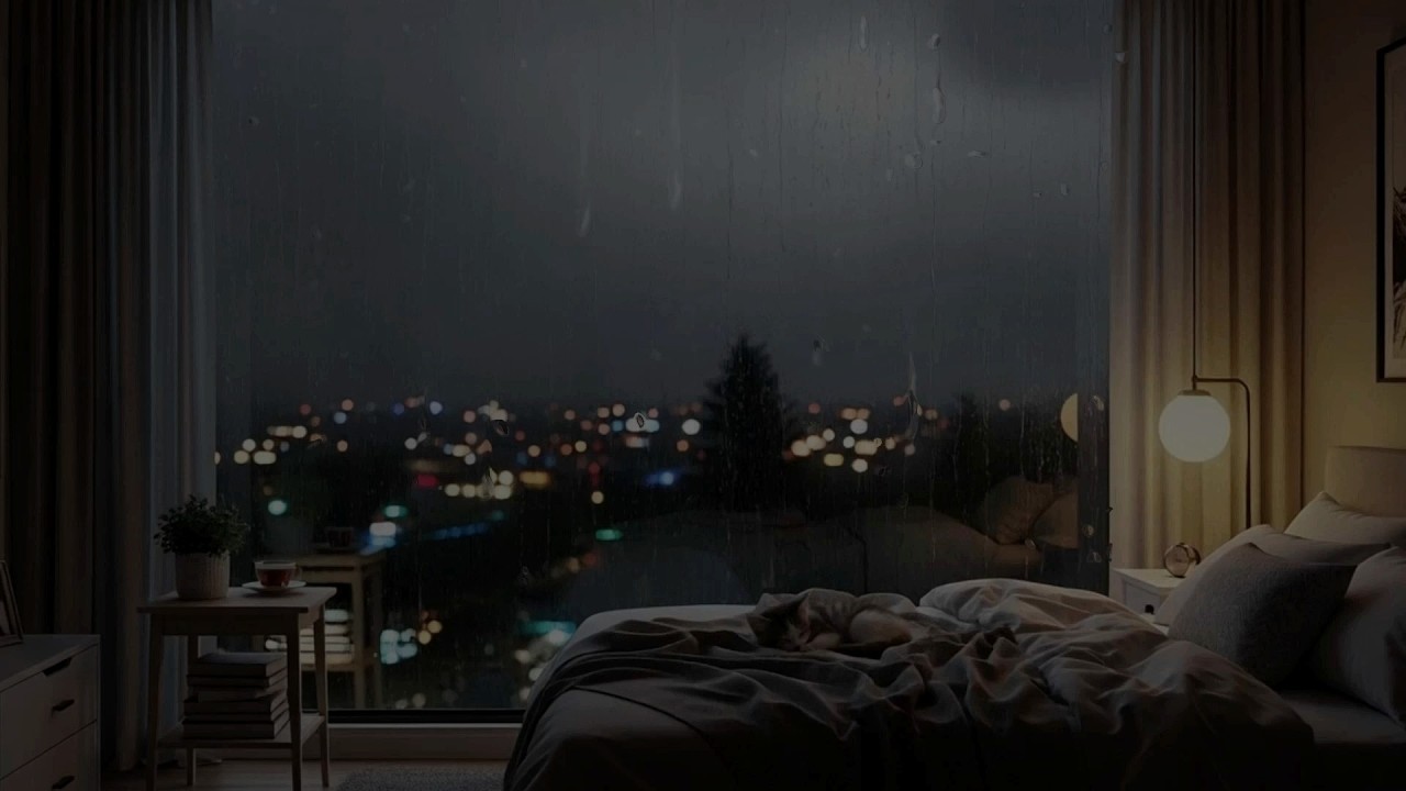 창밖의 비, 방 안의 쉼  #백색소음.#deepsleep #nightambience#relaxingrain